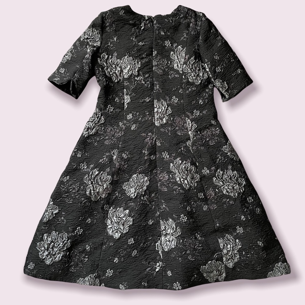 Teri Jon Floral Jacquard A-Line Dress